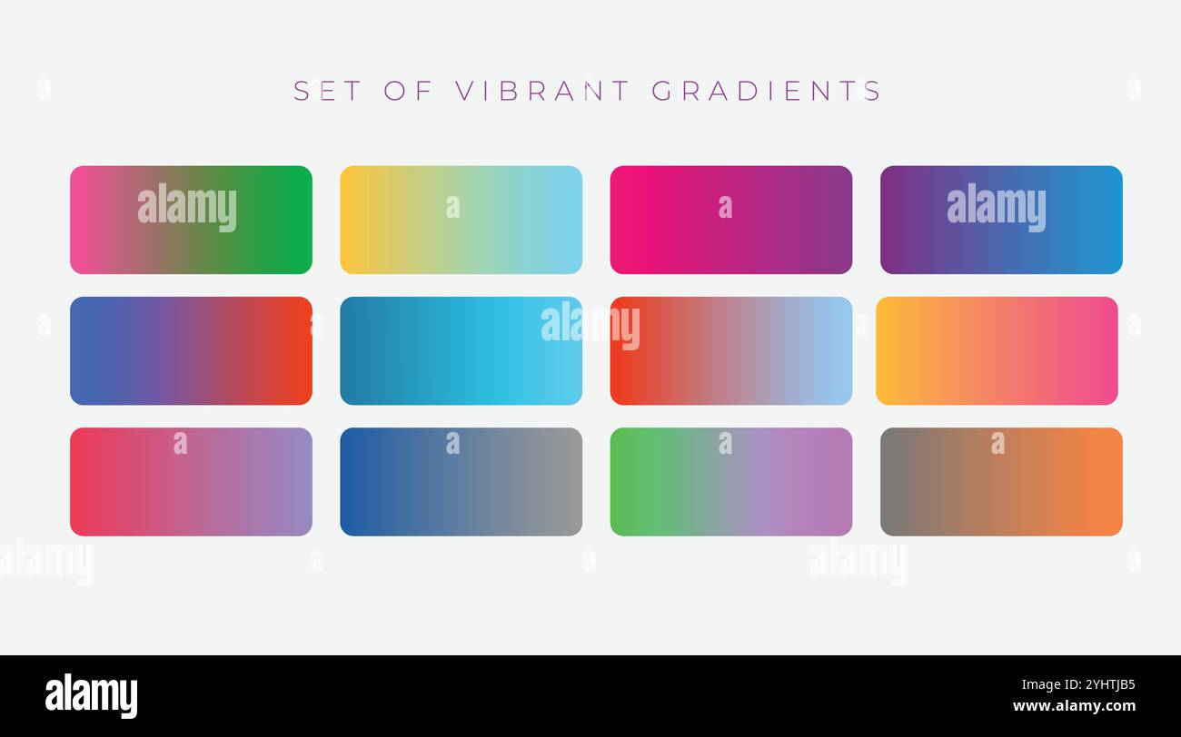Ensemble de gradients de couleurs éclatantes Illustration de Vecteur