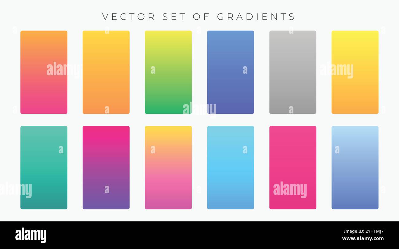 Les dégradés de couleurs éclatantes set nuancier Illustration de Vecteur