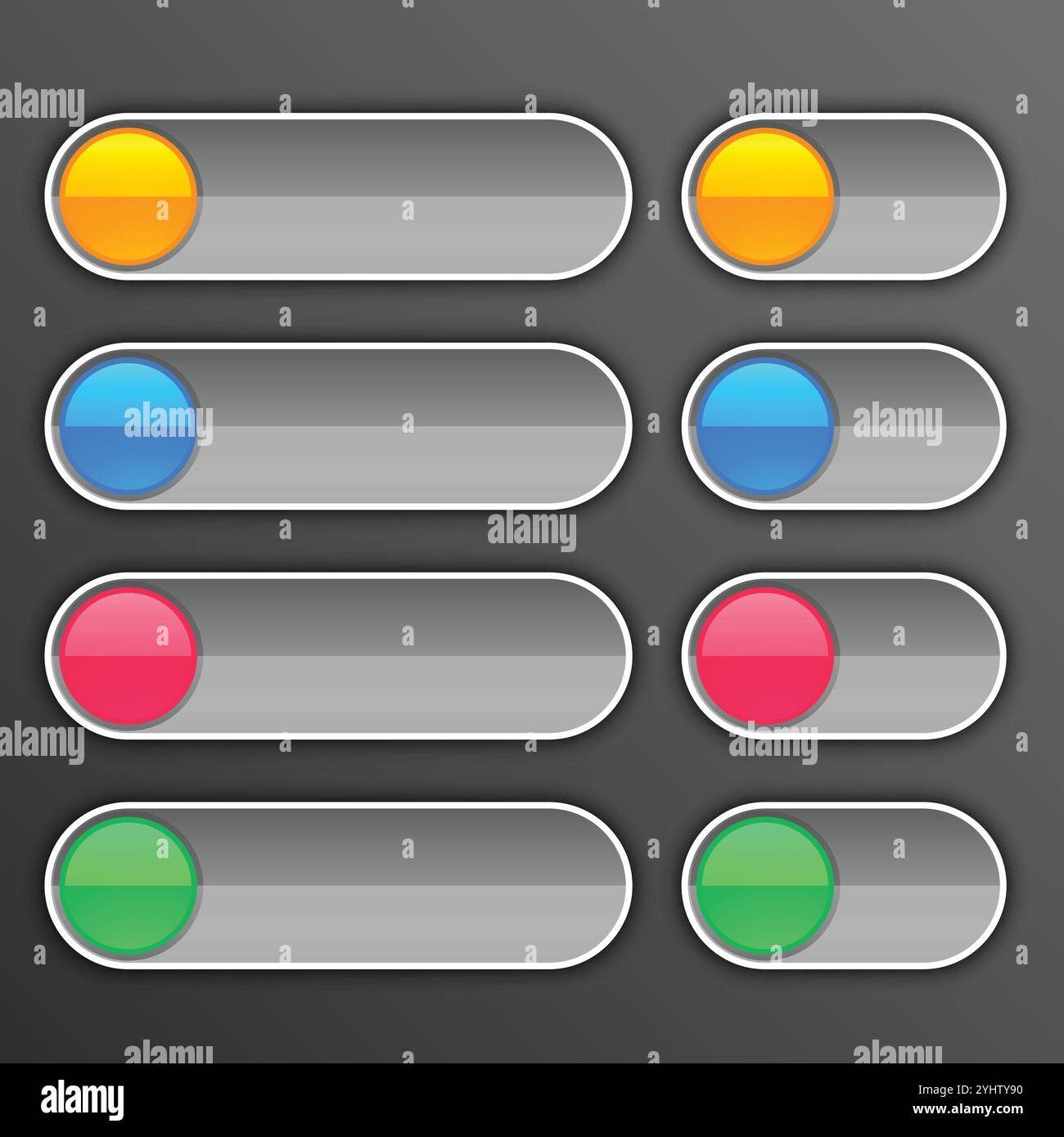 Boutons gris situé dans différentes tailles Illustration de Vecteur