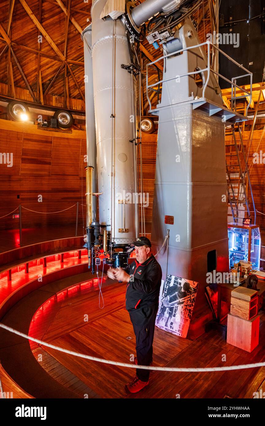 Le guide décrit le télescope réfractaire Clark de 24' ; Lowell Observatory ; Flagstaff ; Arizona ; États-Unis Banque D'Images