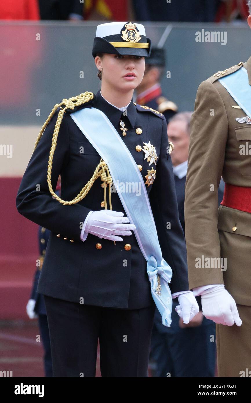 Les royaux espagnols assistent à la parade militaire de la Fête nationale 2024 avec : Princesse Léonor d'Espagne où : Madrid, Espagne quand : 12 Oct 2024 crédit : Oscar Gonzalez/WENN Banque D'Images