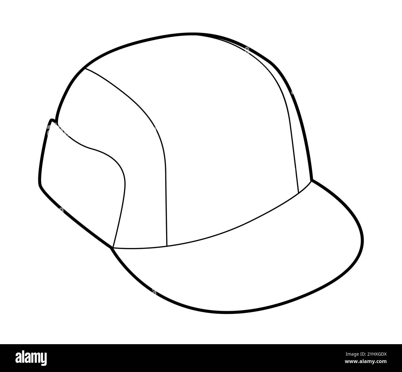 Casquette à cordon. Summer Head Fashion accessoire vêtements illustration technique. Casque vectoriel pour hommes, femmes, style unisexe, modèle plat CAD maquette contour d'esquisse isolé Illustration de Vecteur