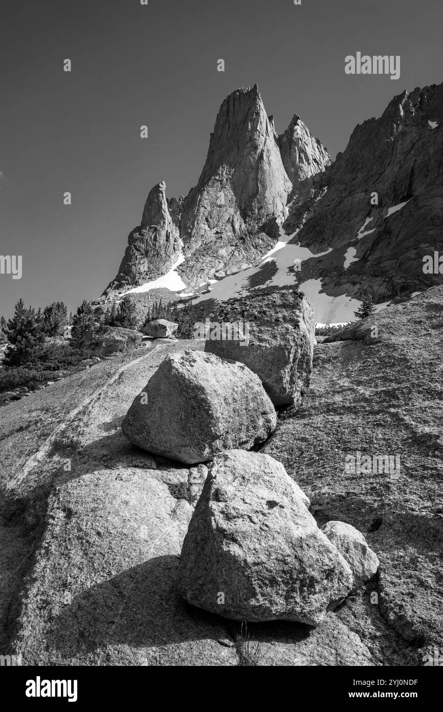 WY05432-00-BW....WYOMING -Cirque of Towers, Popo Agie Wilderness, Shoshone National Forest Banque D'Images