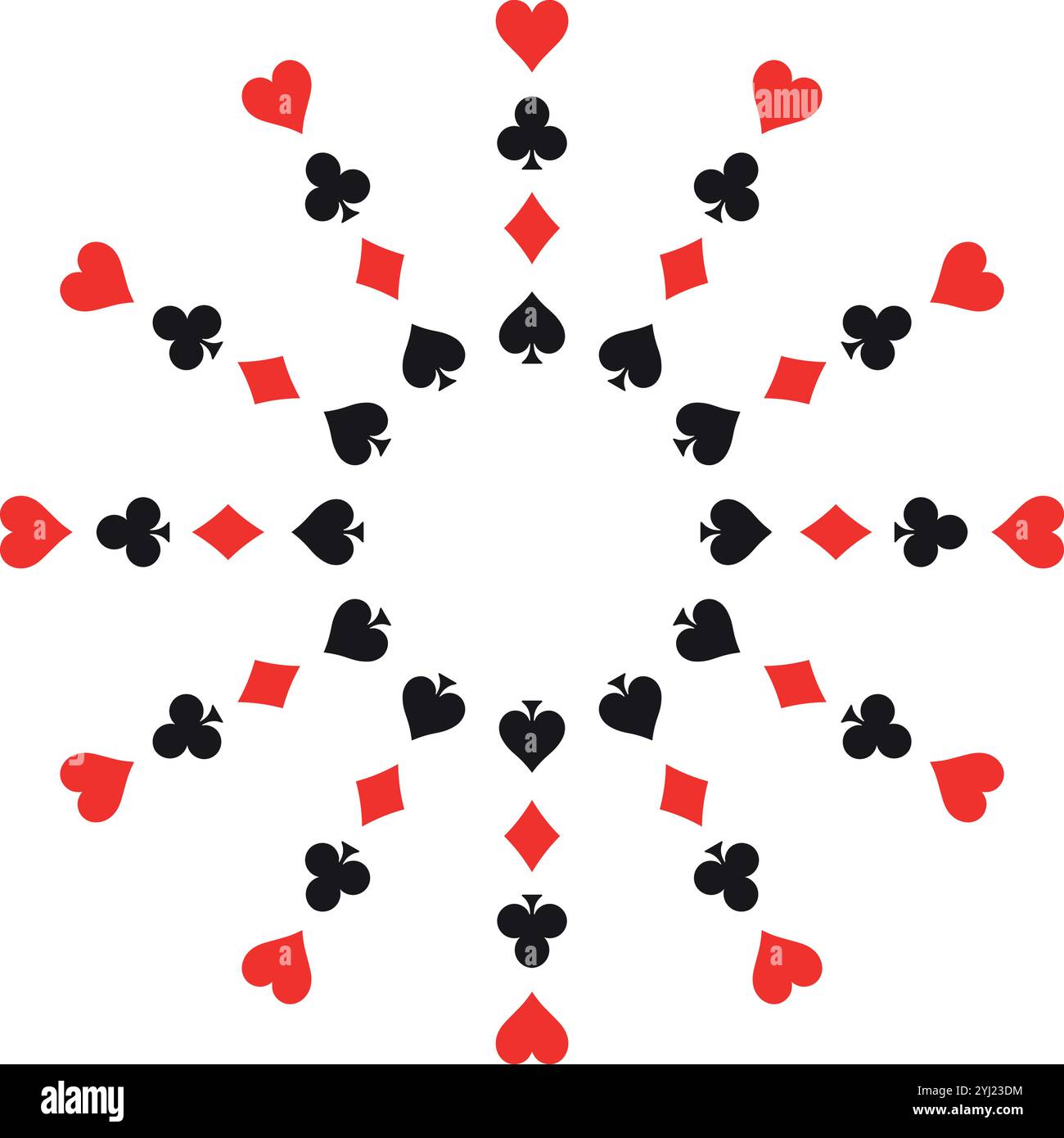 Un arrangement vibrant de combinaisons de poker est affiché dans un design circulaire. Illustration de Vecteur