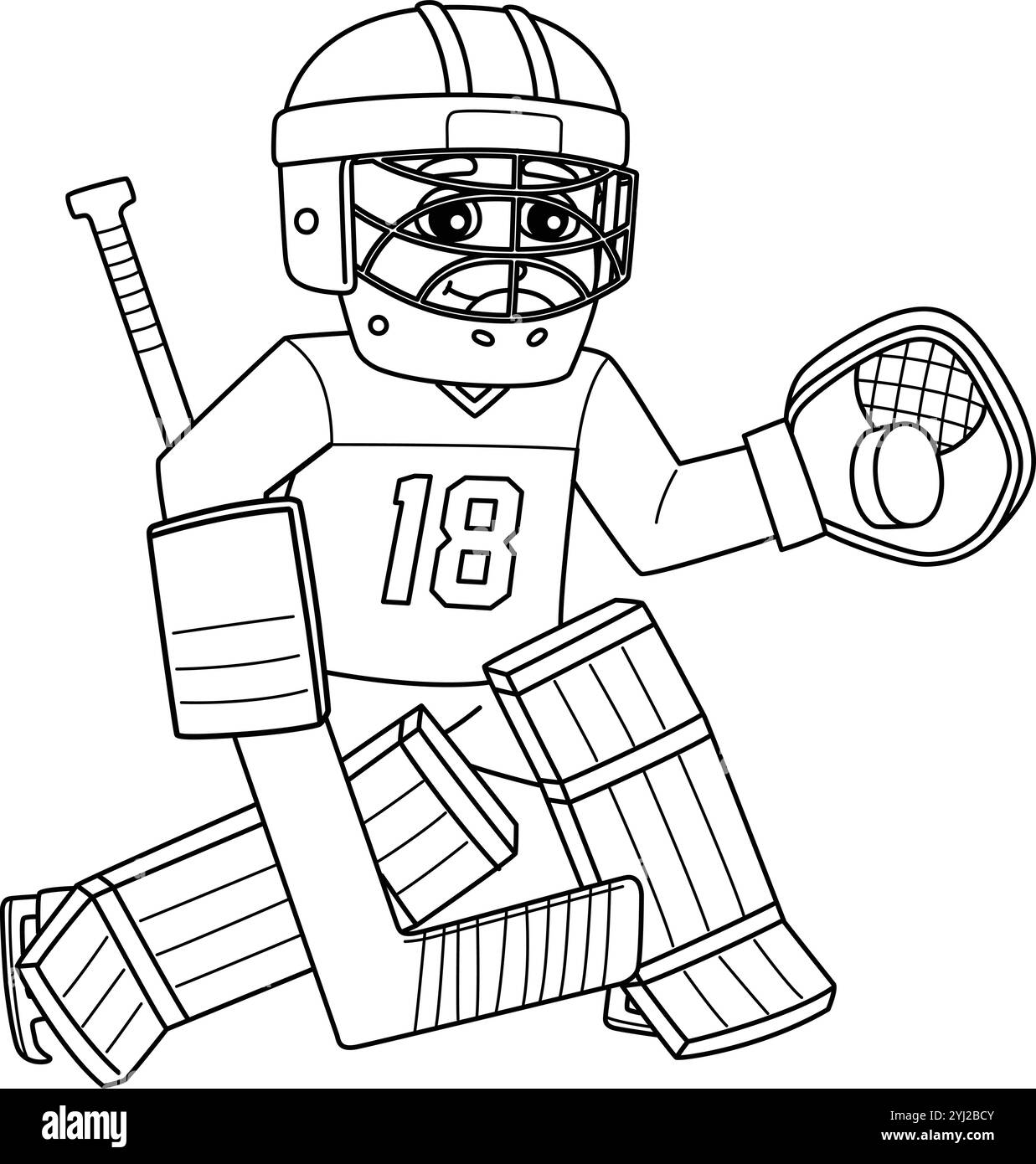 Défenseur du joueur de hockey sur glace isolé Illustration de Vecteur