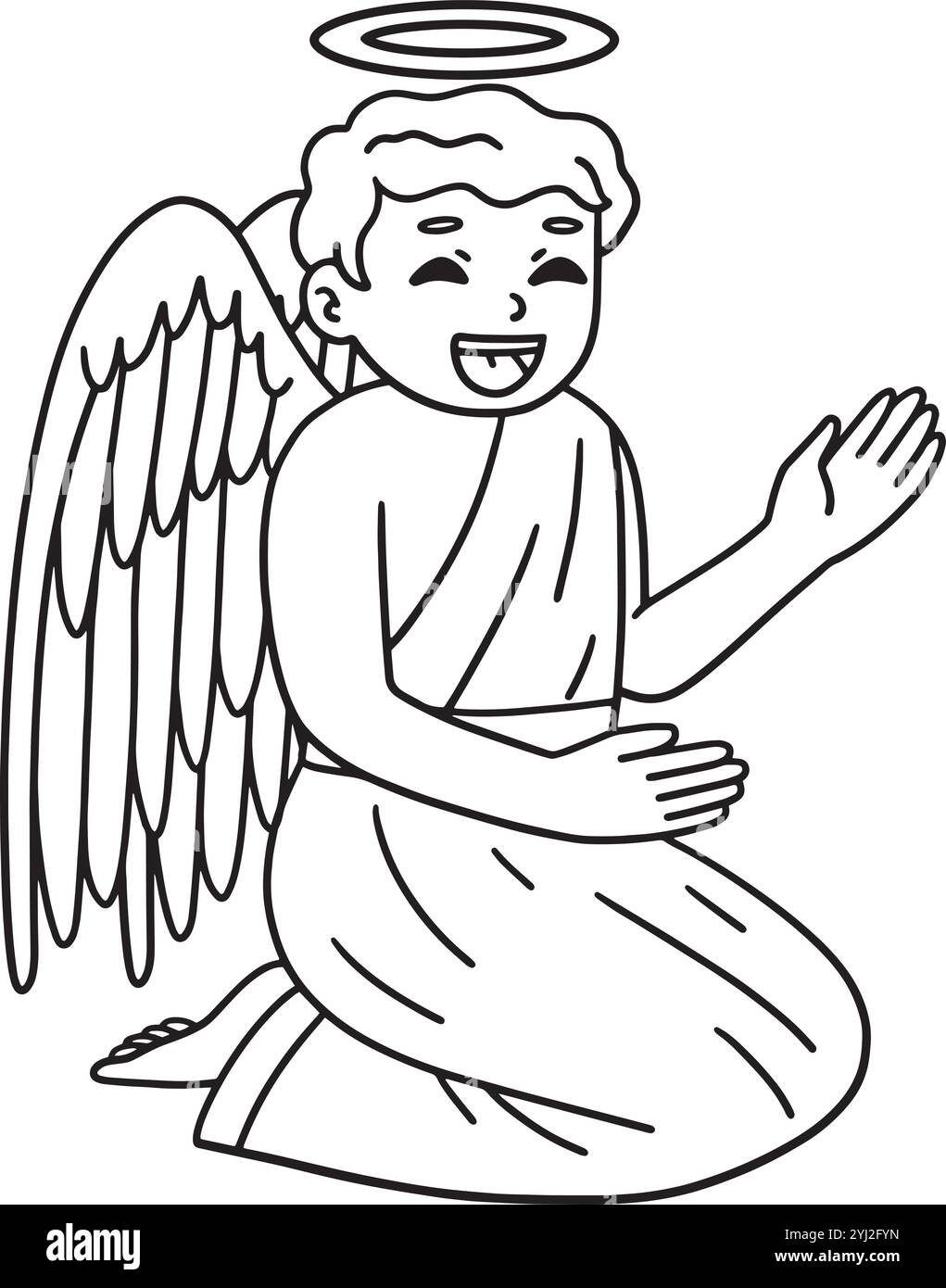 Baptême Guardian Angel coloration isolée Illustration de Vecteur