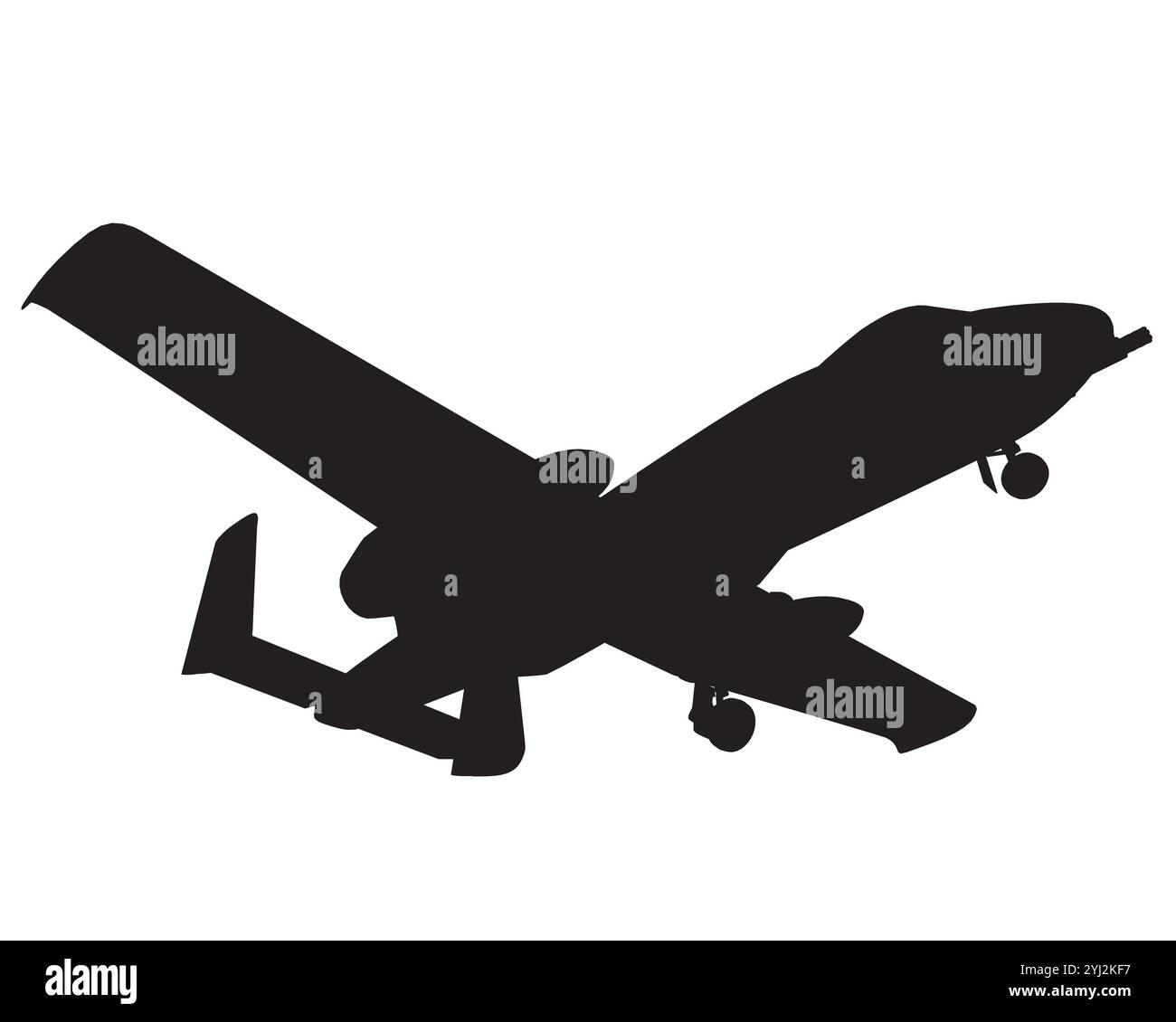 Silhouette d'avion de combat. Vue ci-dessous. Illustration vectorielle Illustration de Vecteur