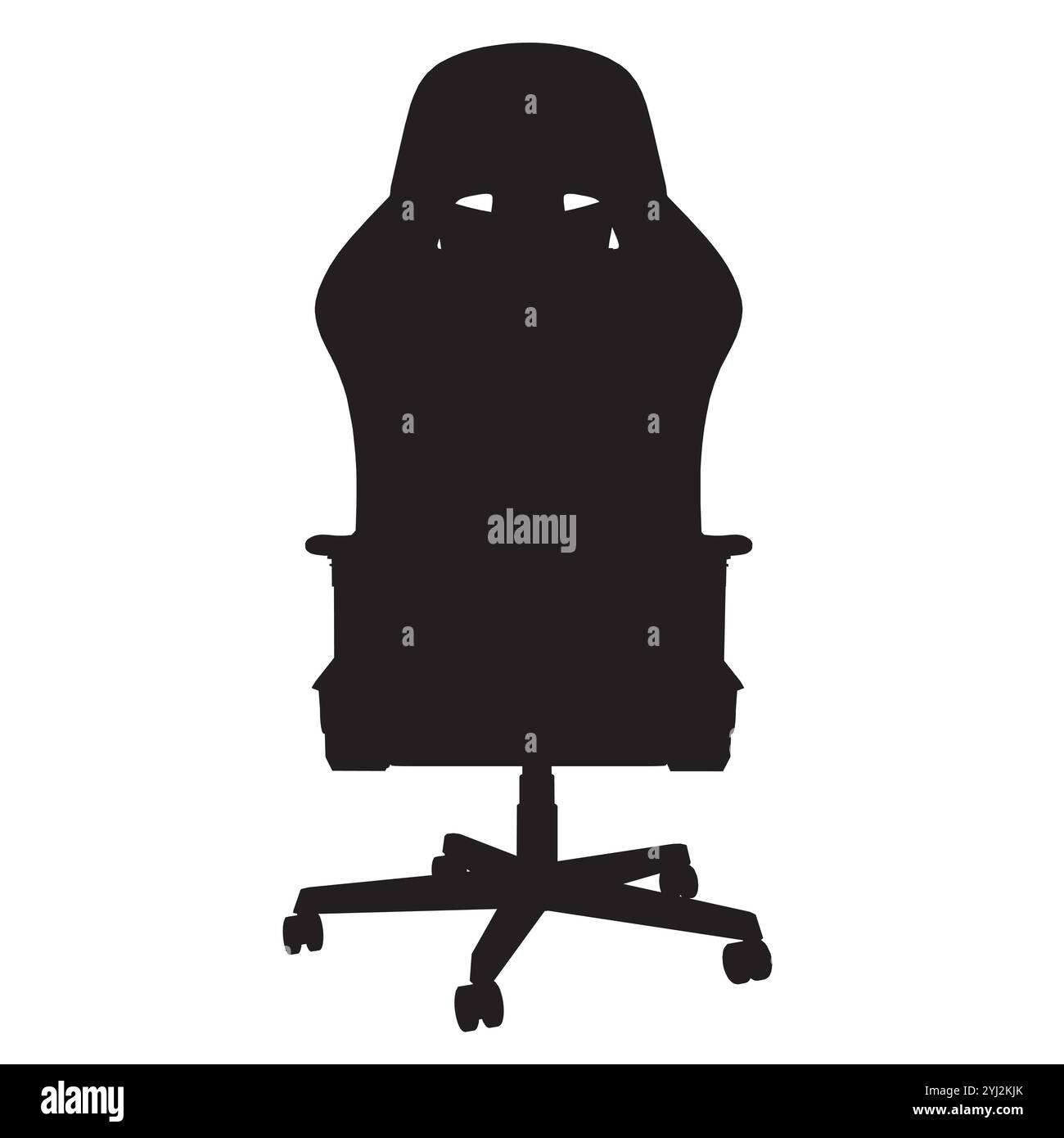Silhouette de chaise de jeu. Équipement eSports. Fauteuil. Illustrations isolées vectorielles. Vue arrière Illustration de Vecteur