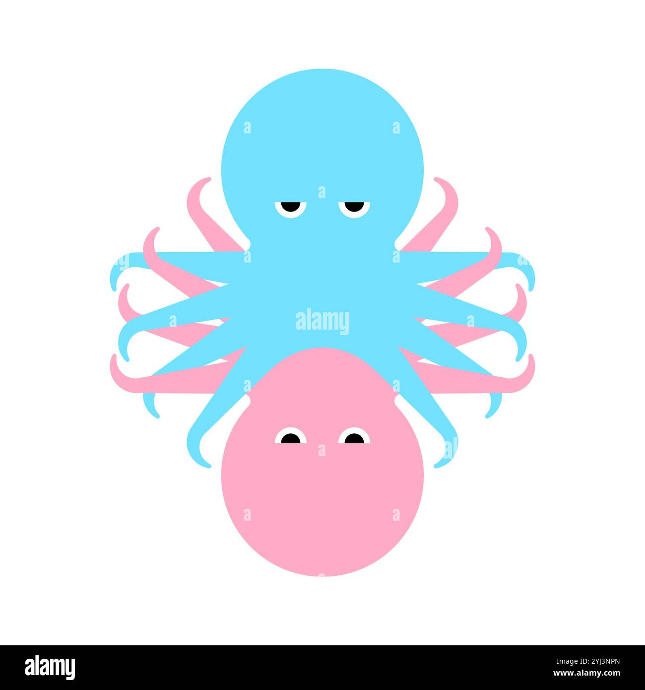 Couple de poulpes - tentacules entrelacés. Concept amour chez les pieuvres Illustration de Vecteur