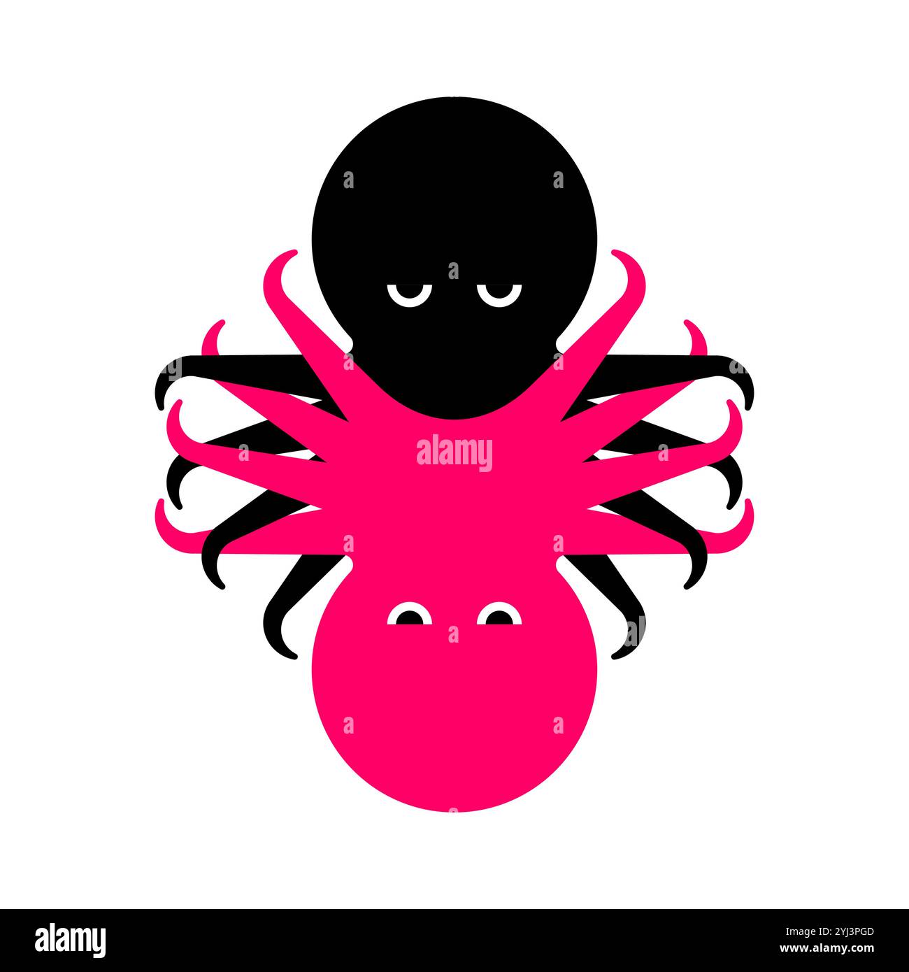 Couple de poulpes - tentacules entrelacés. Concept amour chez les pieuvres Illustration de Vecteur