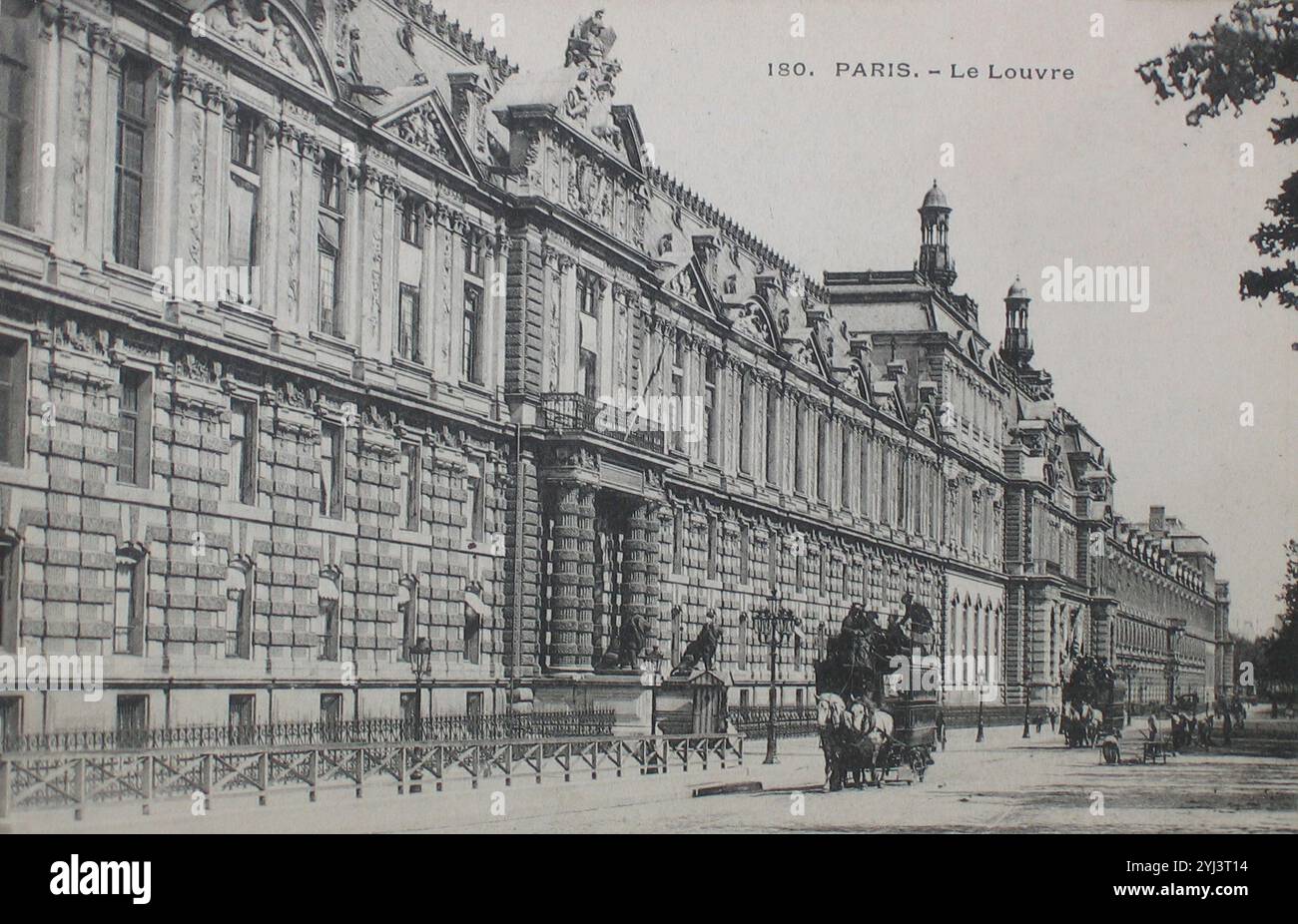 Photo vintage de Paris, le Louvre. France. 1905 Banque D'Images