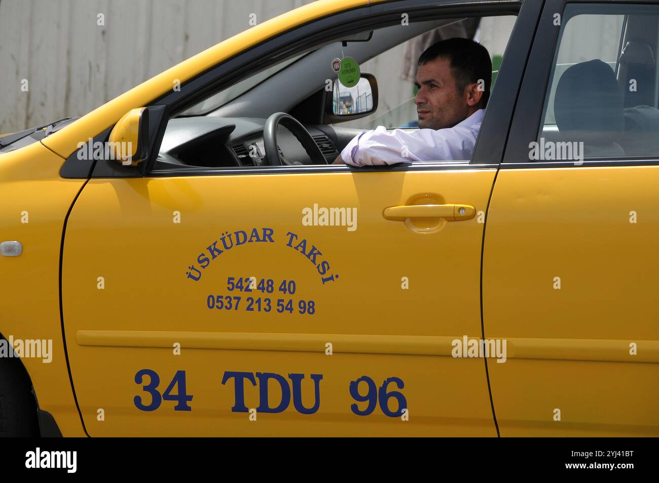 Chauffeur de taxi à Istanbul, Turquie Banque D'Images