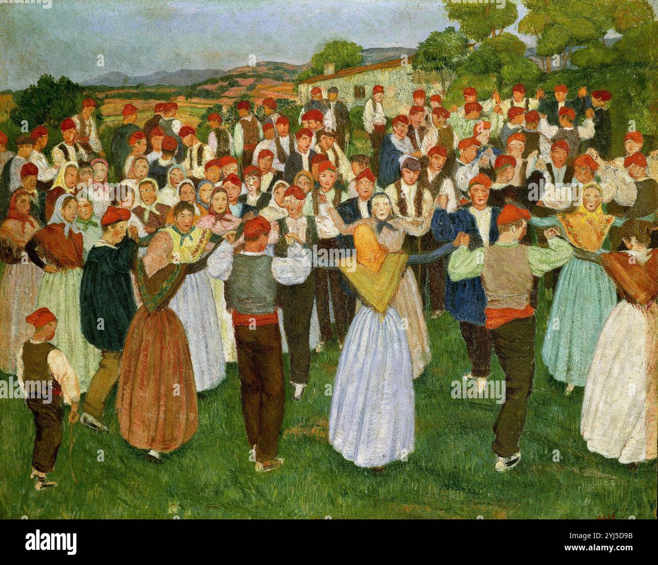 LA SARDANE, 1907, Musée d'Art moderne, Barcelone. Auteur : Xavier Nogues. LIEU : MUSÉE D'ART MODERNE. Barcelone. ESPAGNE. Banque D'Images