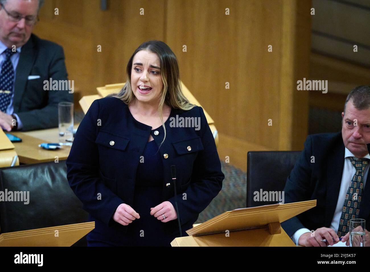 Édimbourg Écosse, Royaume-Uni 13 novembre 2024. Meghan Gallacher MSP au Parlement écossais pour le débat du Parti conservateur et unioniste écossais sur l’urgence en matière de logement en Écosse. crédit sst/alamy live news Banque D'Images