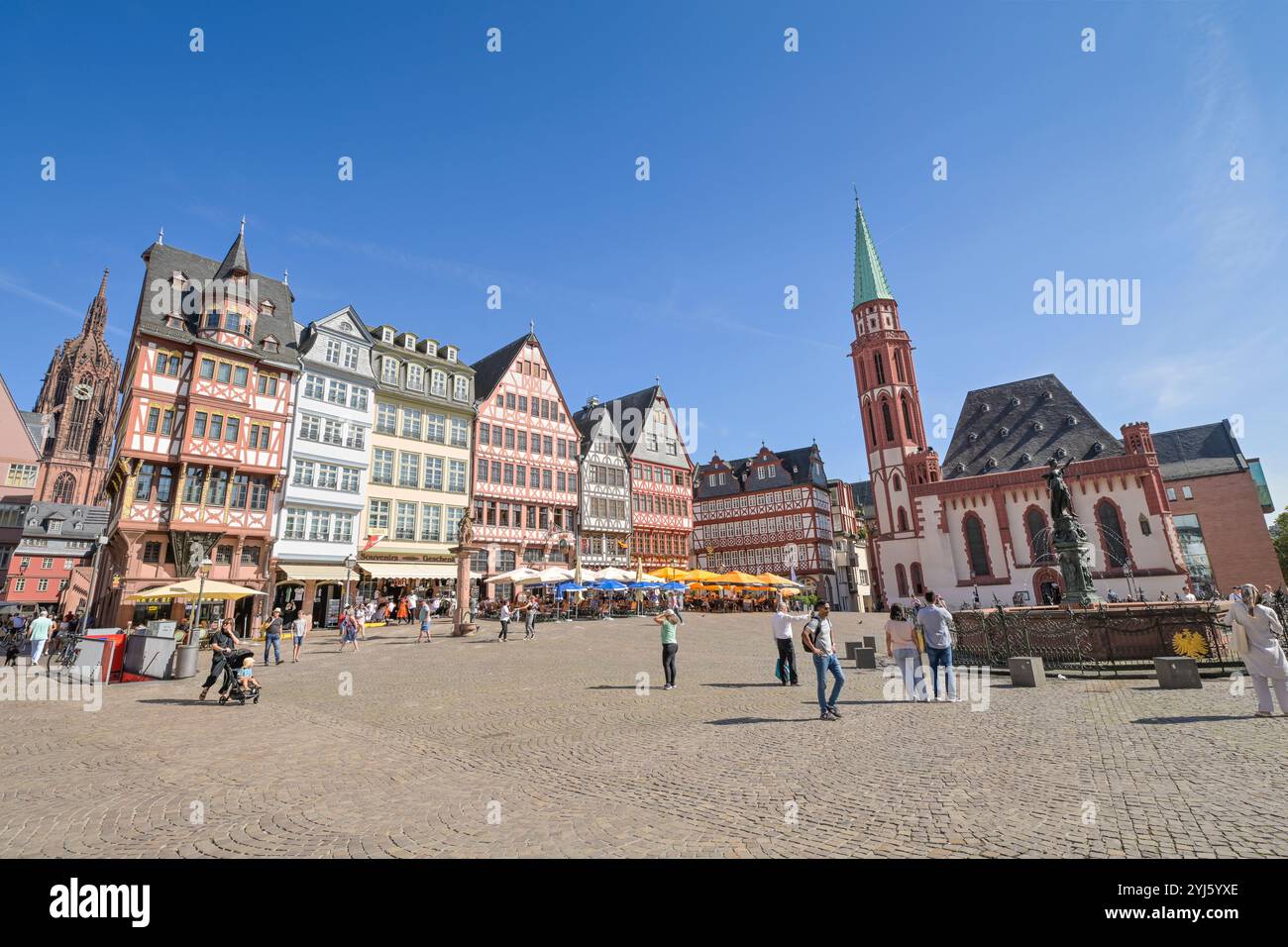 Fachwerkhäuser, Römerberg Ostzeile, Francfort-sur-le-main, Hessen, Allemagne Banque D'Images