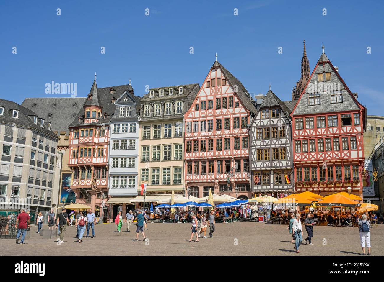 Fachwerkhäuser, Römerberg Ostzeile, Francfort-sur-le-main, Hessen, Allemagne Banque D'Images