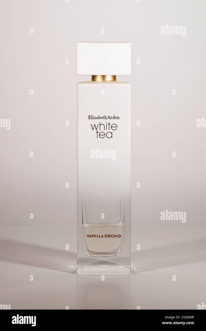 Elizabeth Arden thé blanc Vanilla Orchid parfum Banque D'Images