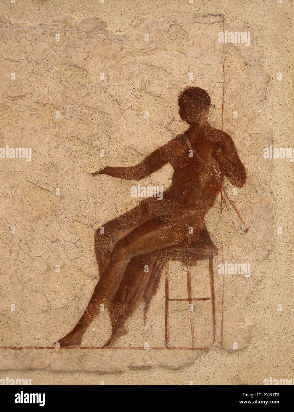 Fragment d'une fresque représentant un homme et une femme. Âge impérial. Musée national romain. Bains de Dioclétien. Rome. Italie. Banque D'Images