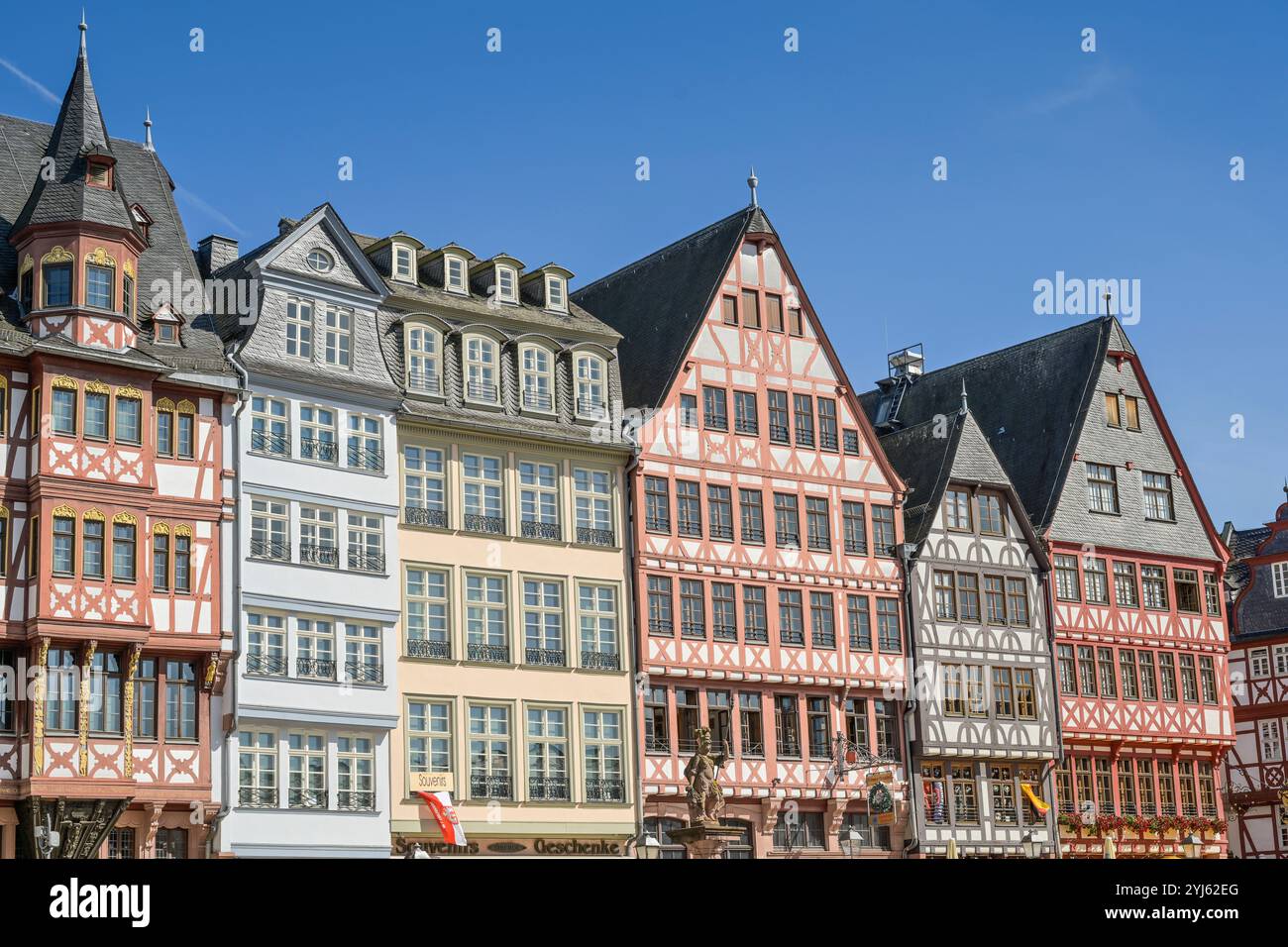 Fachwerkhäuser, Römerberg Ostzeile, Francfort-sur-le-main, Hessen, Allemagne Banque D'Images