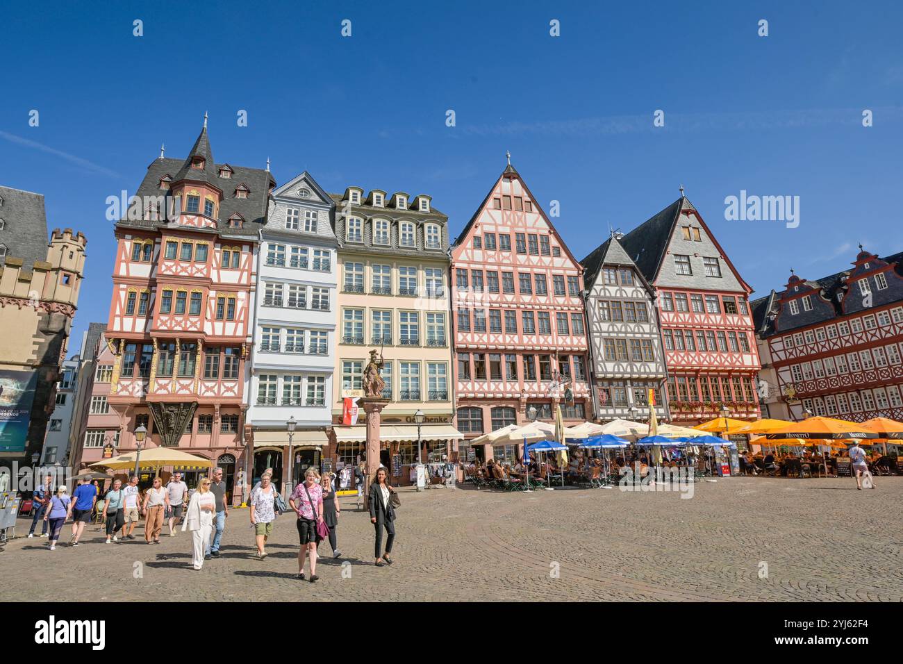 Fachwerkhäuser, Römerberg Ostzeile, Francfort-sur-le-main, Hessen, Allemagne Banque D'Images