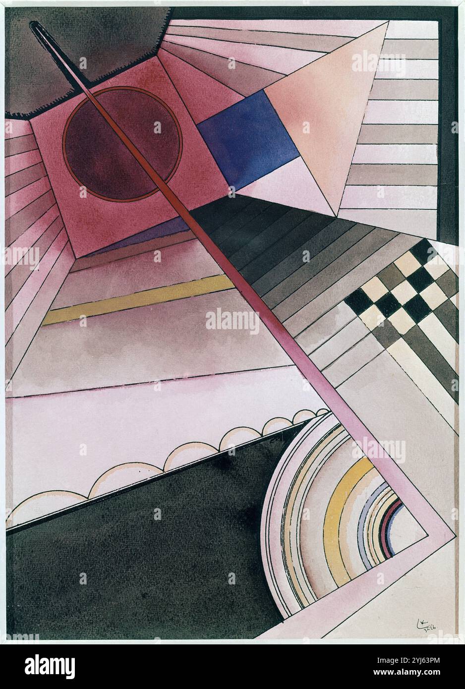 PINTURA 3/1/1926. Auteur : VASILY KANDINSKY (1866/1944). Lieu : EXPOSICION. MADRID. ESPAGNE. Banque D'Images