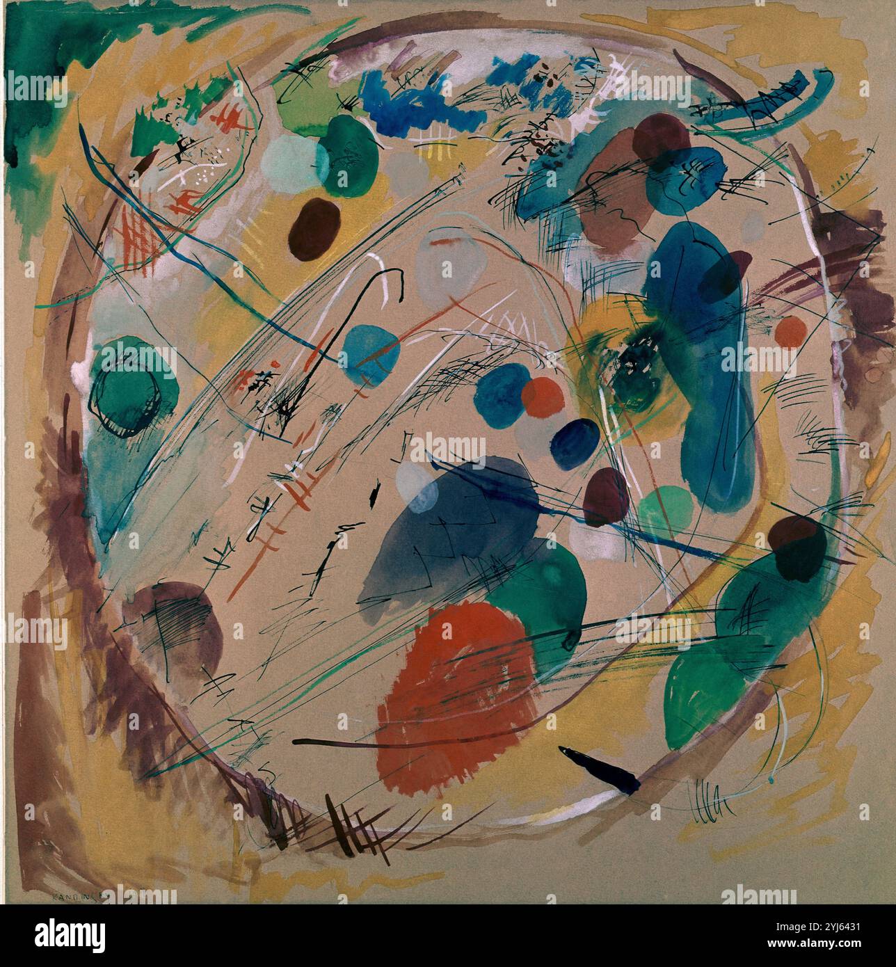 École russe. Pas de titre. 1911. Madrid. Auteur : VASILY KANDINSKY (1866/1944). Lieu : EXPOSICION. MADRID. ESPAGNE. Banque D'Images