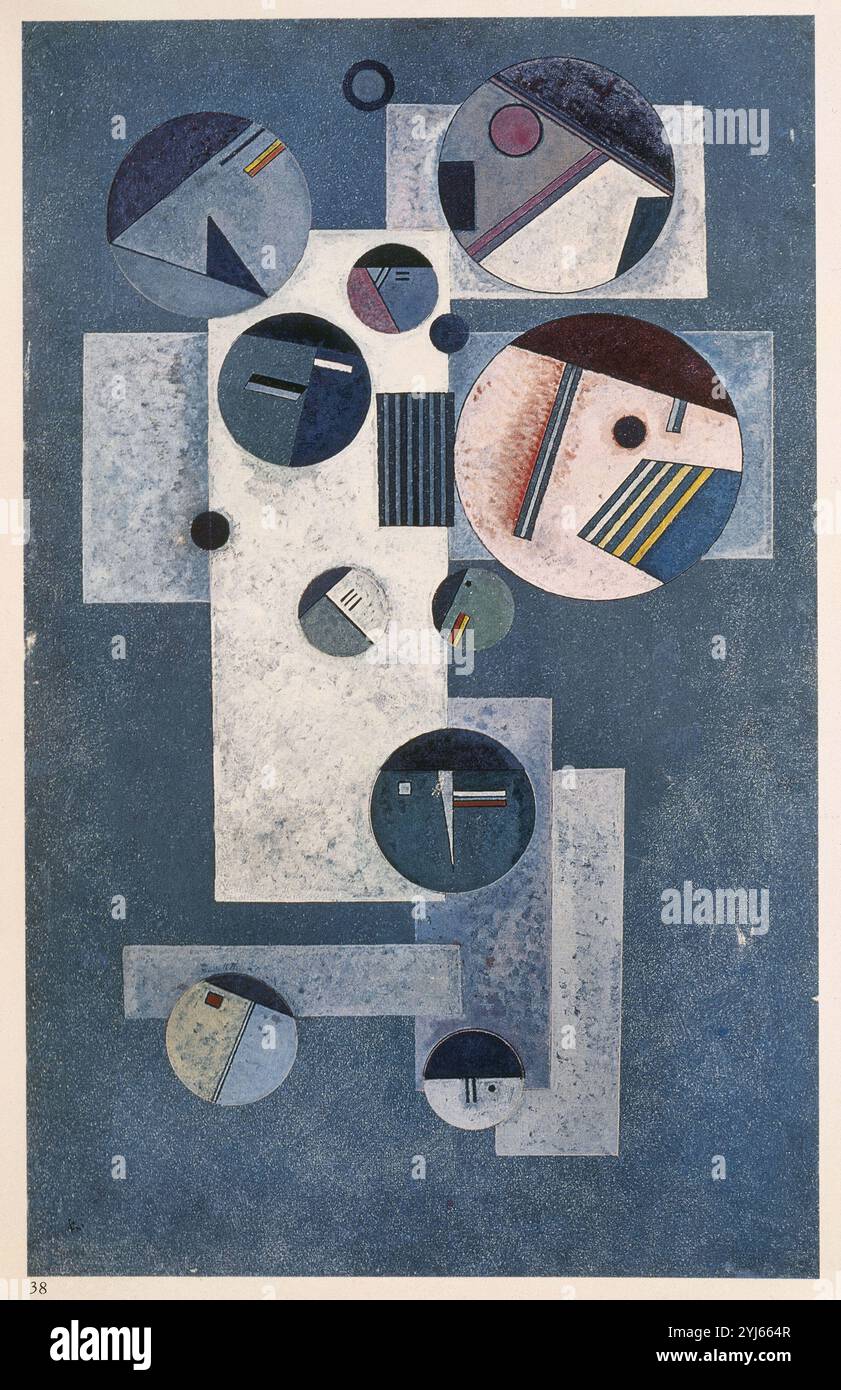 CIRCULOS CERRADOS - 1933 - 99X63 CM - OLEO/LIENZO. Auteur : VASILY KANDINSKY (1866/1944). Lieu : GALERIA MAEGHT. France. Banque D'Images