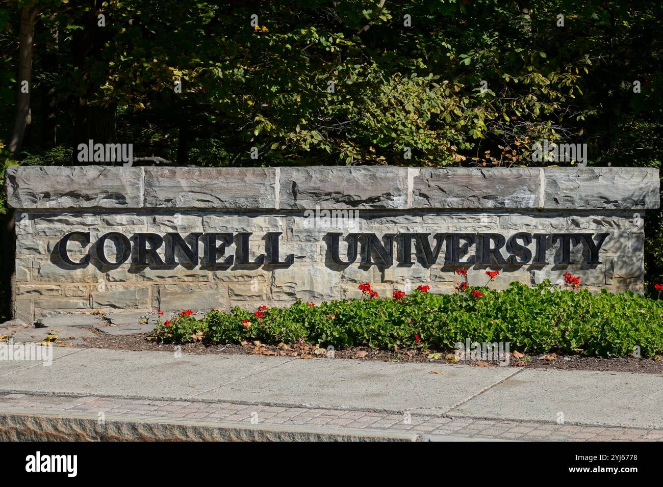 Panneau d'entrée de l'Université Cornell Banque D'Images