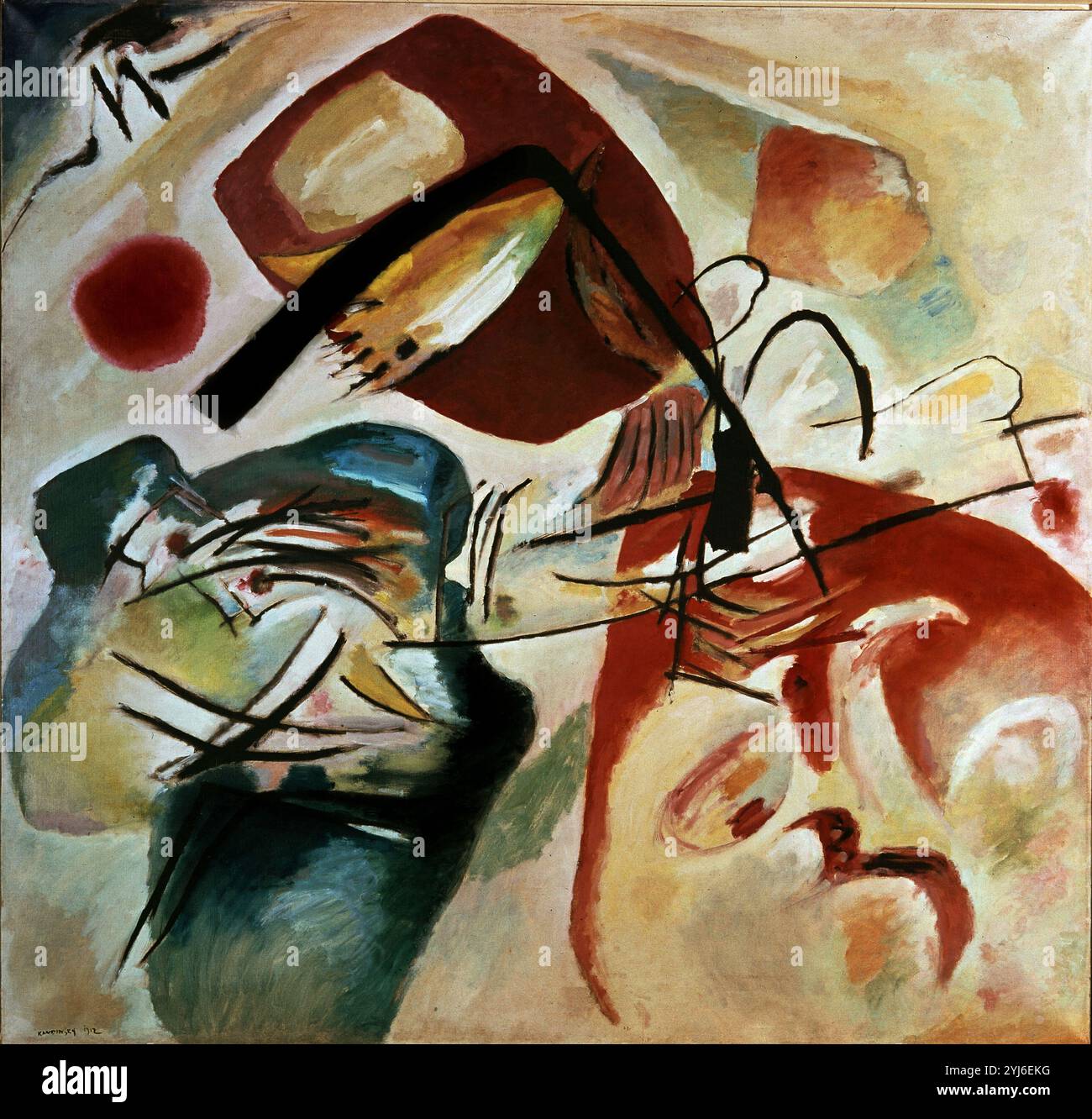 Avec l'Arche noire - 1912 - 189x196 cm - huile sur toile. Auteur : VASILY KANDINSKY (1866/1944). LIEU : CENTRO GEORGES POMPIDOU. France. Banque D'Images