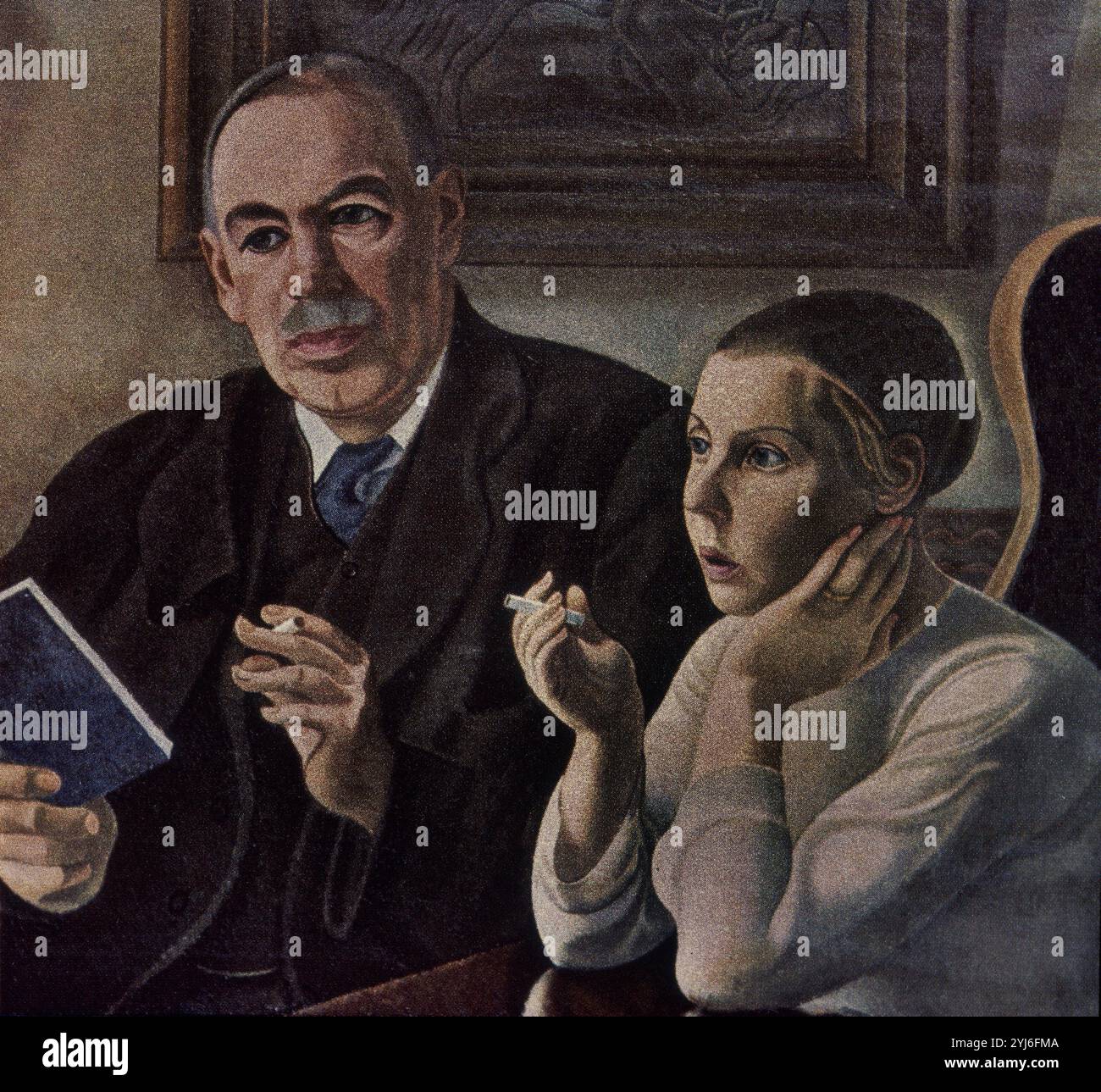 John Maynard Keynes (1883-1946), économiste britannique. Auteur : WILLIAM ROBERTS. LIEU : GALERIE NATIONALE DU PORTRAIT. LONDRES. ANGLETERRE. KEYNES JOHN. LOPOKOVA LYDIA O LOPOKOVA LIDIA. Banque D'Images