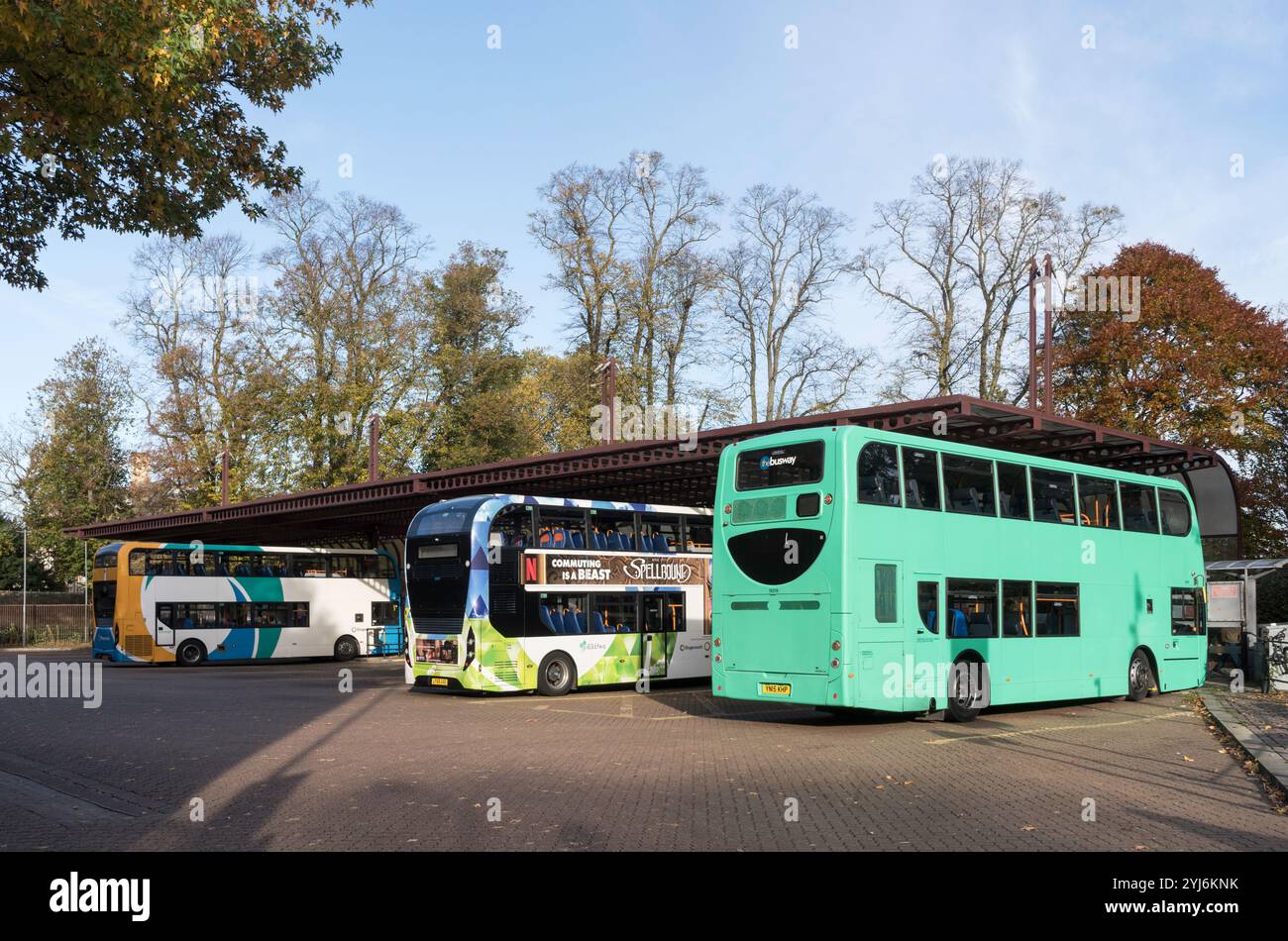 Gare routière de Cambridge, Angleterre, Royaume-Uni Banque D'Images