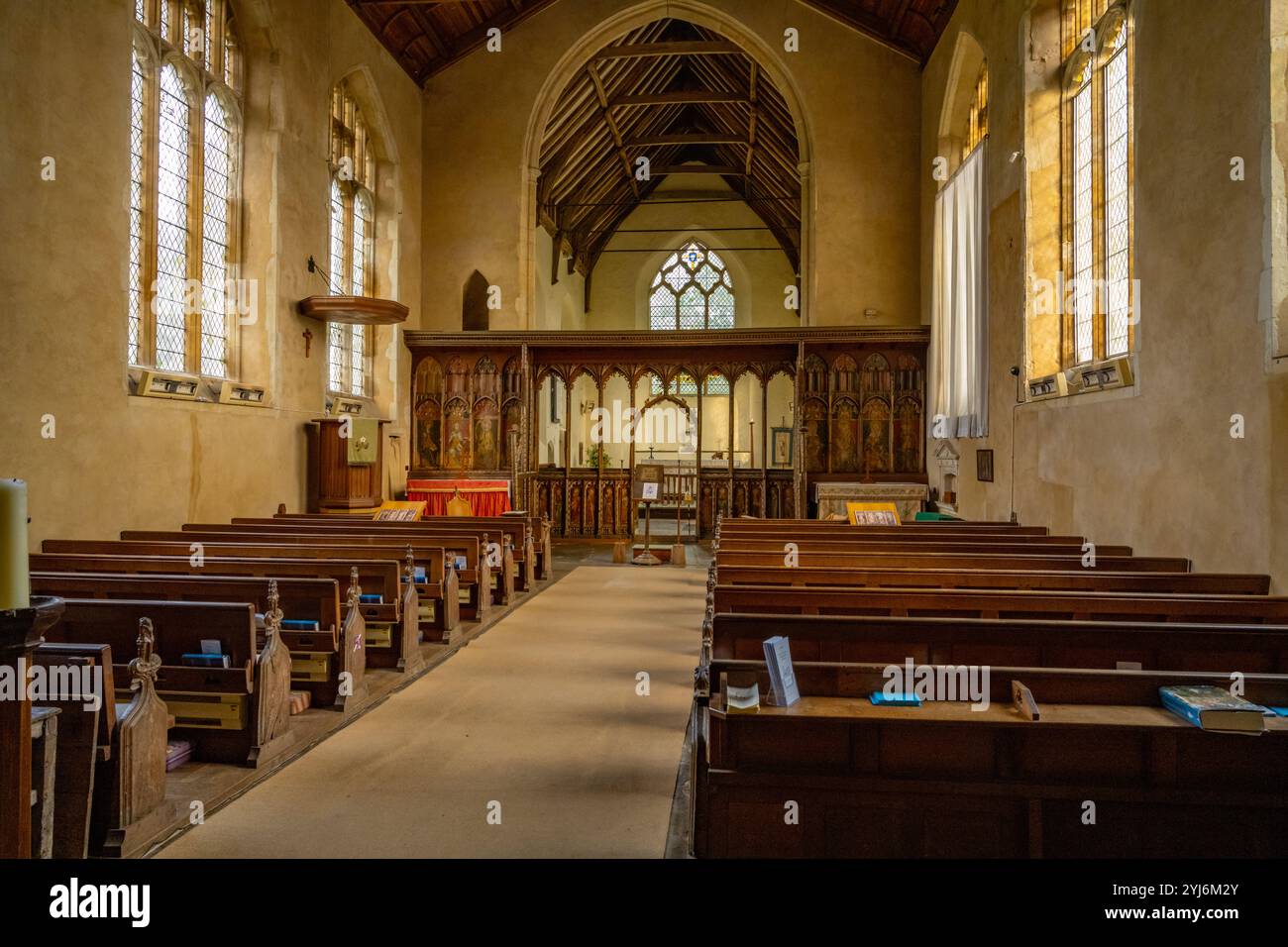 L'intérieur de l'église paroissiale de St Helen, Ranworth Banque D'Images