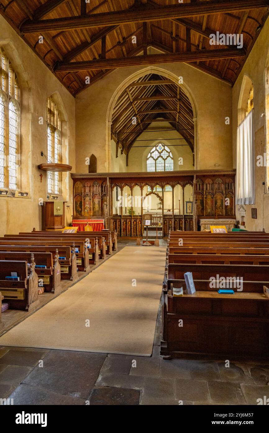 L'intérieur de l'église paroissiale de St Helen, Ranworth Banque D'Images