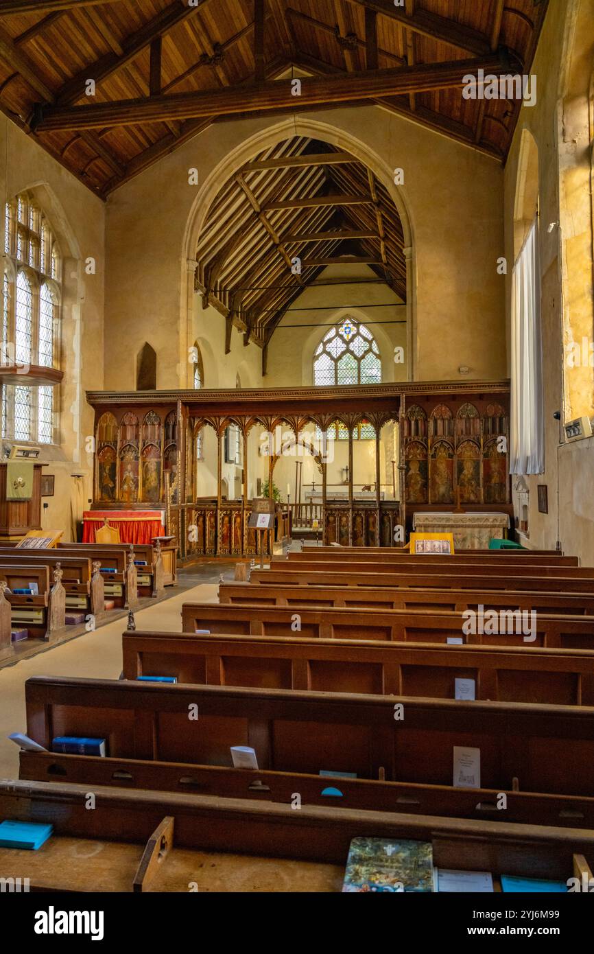 L'intérieur de l'église paroissiale de St Helen, Ranworth Banque D'Images