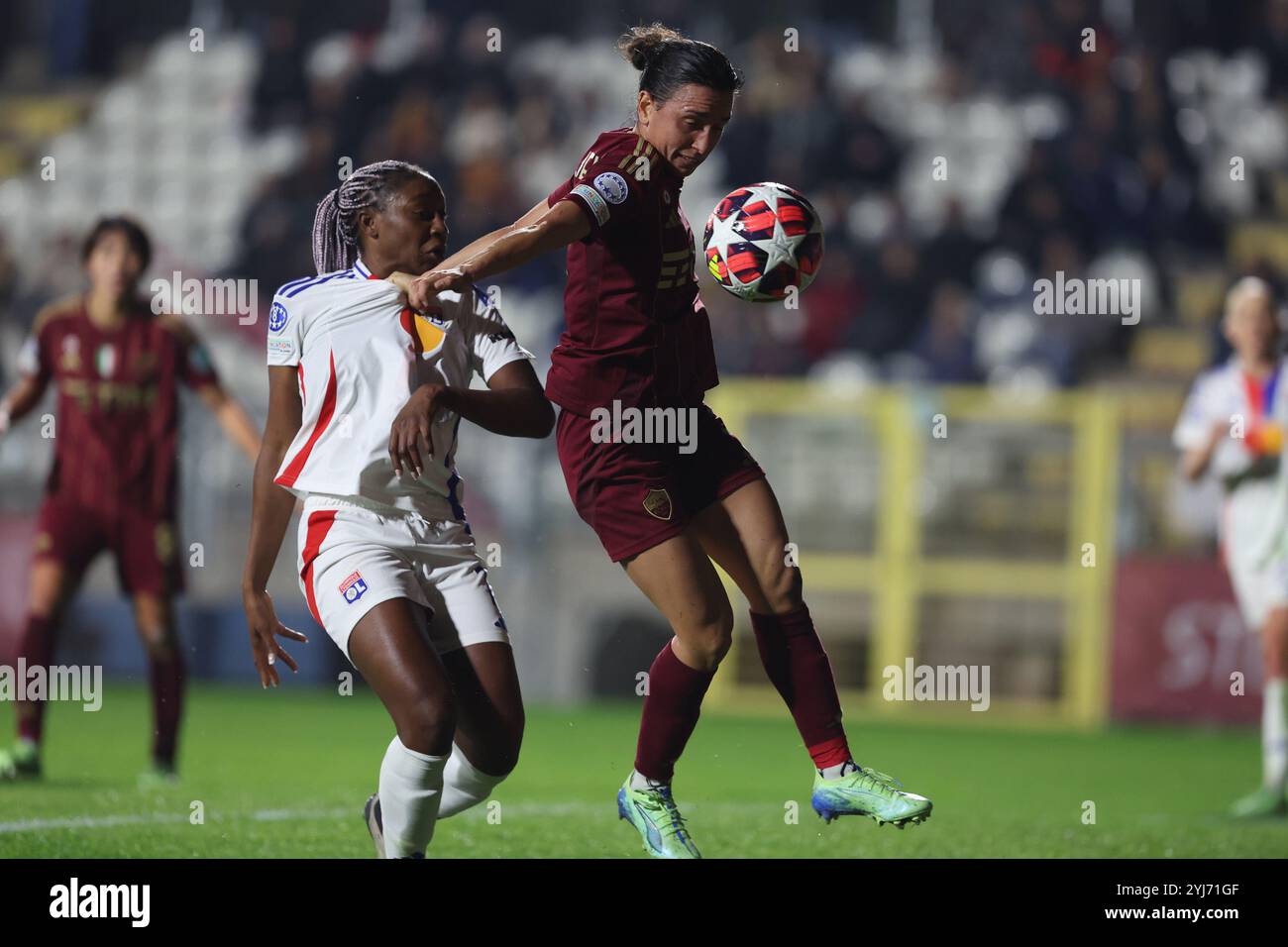 Rome, Italie. 13 novembre 2024. Rome, Italie 13.11.2024, lors du match de football de l'UEFA Women's Champions League 2024-2025 entre l'AS Roma Womenâs et l'Olympique Lyonnais womenâs au stade Tre Fontane à Rome.. Crédit : Agence photo indépendante/Alamy Live News Banque D'Images