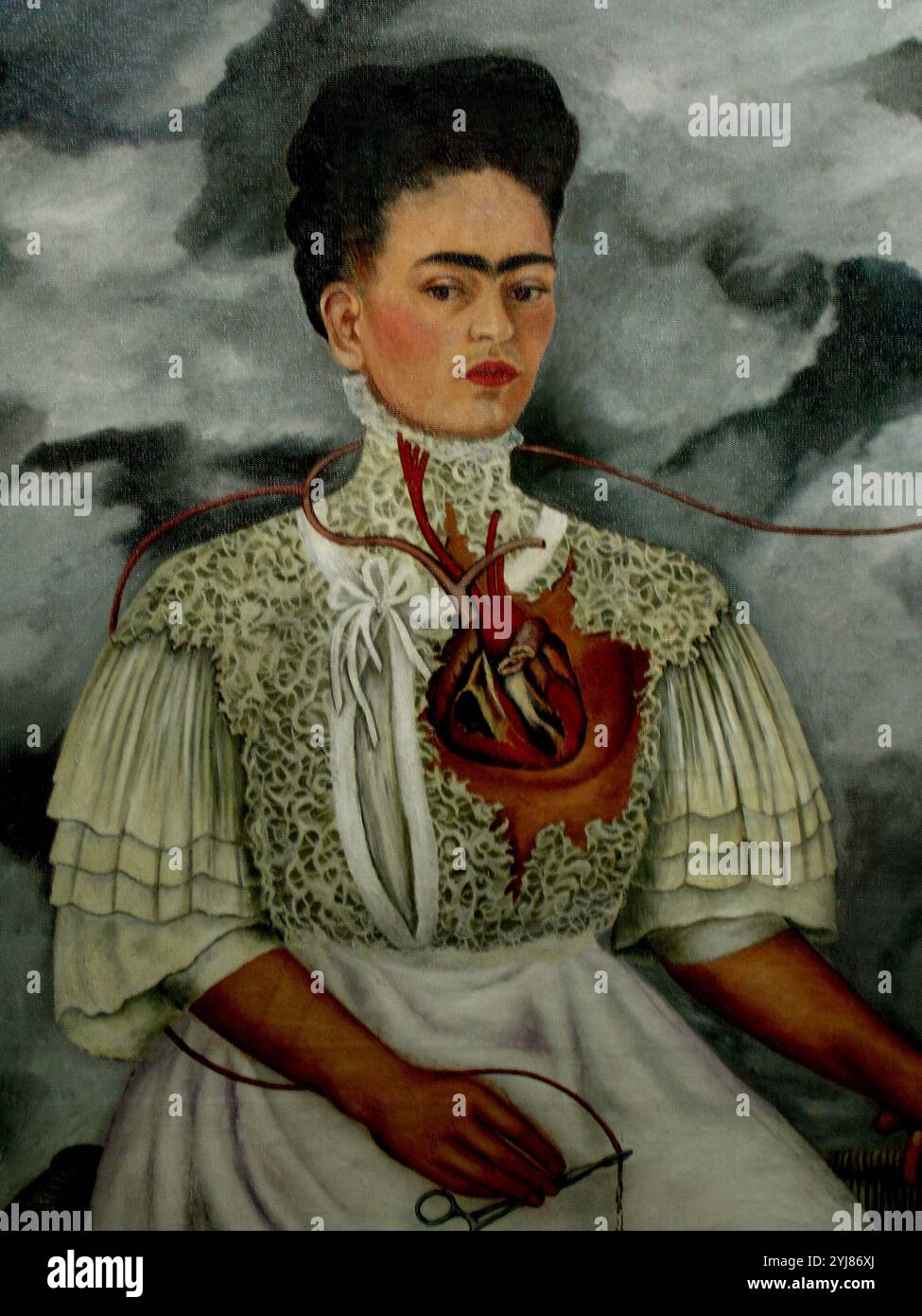 LAS DOS FRIDAS - 1939 - DETALLE. Auteur : FRIDA KAHLO. LIEU : MUSÉE D'ART MODERNE. MEXICO. CIUDAD DE MEXICO. KAHLO FRIDA 1907/1954 FRIDA KAHLO. Banque D'Images