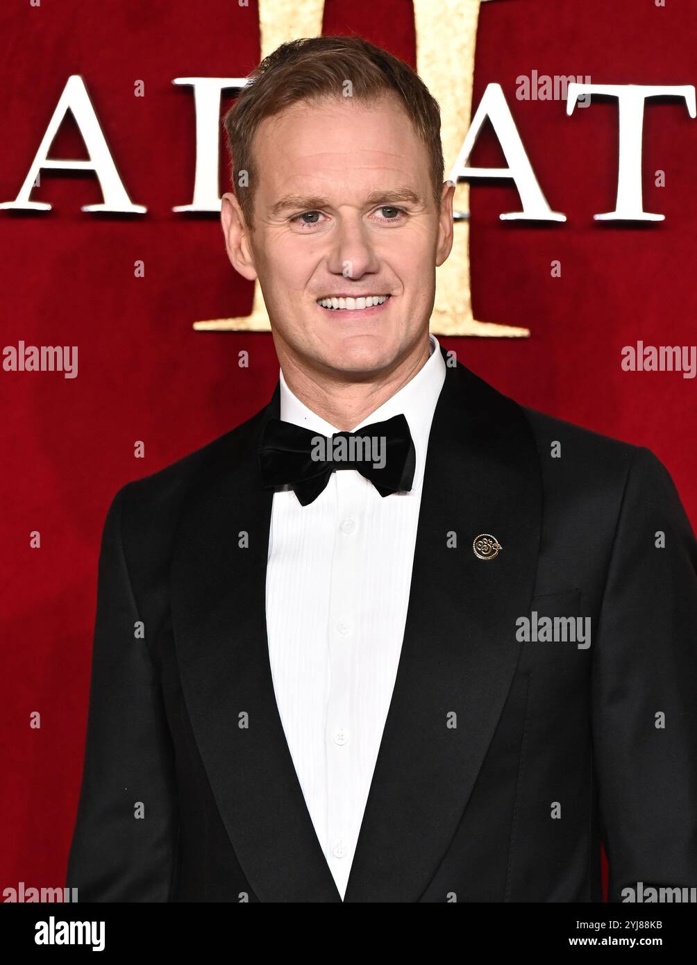 LONDRES, ROYAUME-UNI. 11 novembre 2024. Dan Walker assiste à la « Gladiator II » The Royal film performance et à la première mondiale à ODEON luxe, Leicester Square à Londres, au Royaume-Uni. (Photo de 李世惠/Voir Li/Picture Capital) crédit : Voir Li/Picture Capital/Alamy Live News Banque D'Images