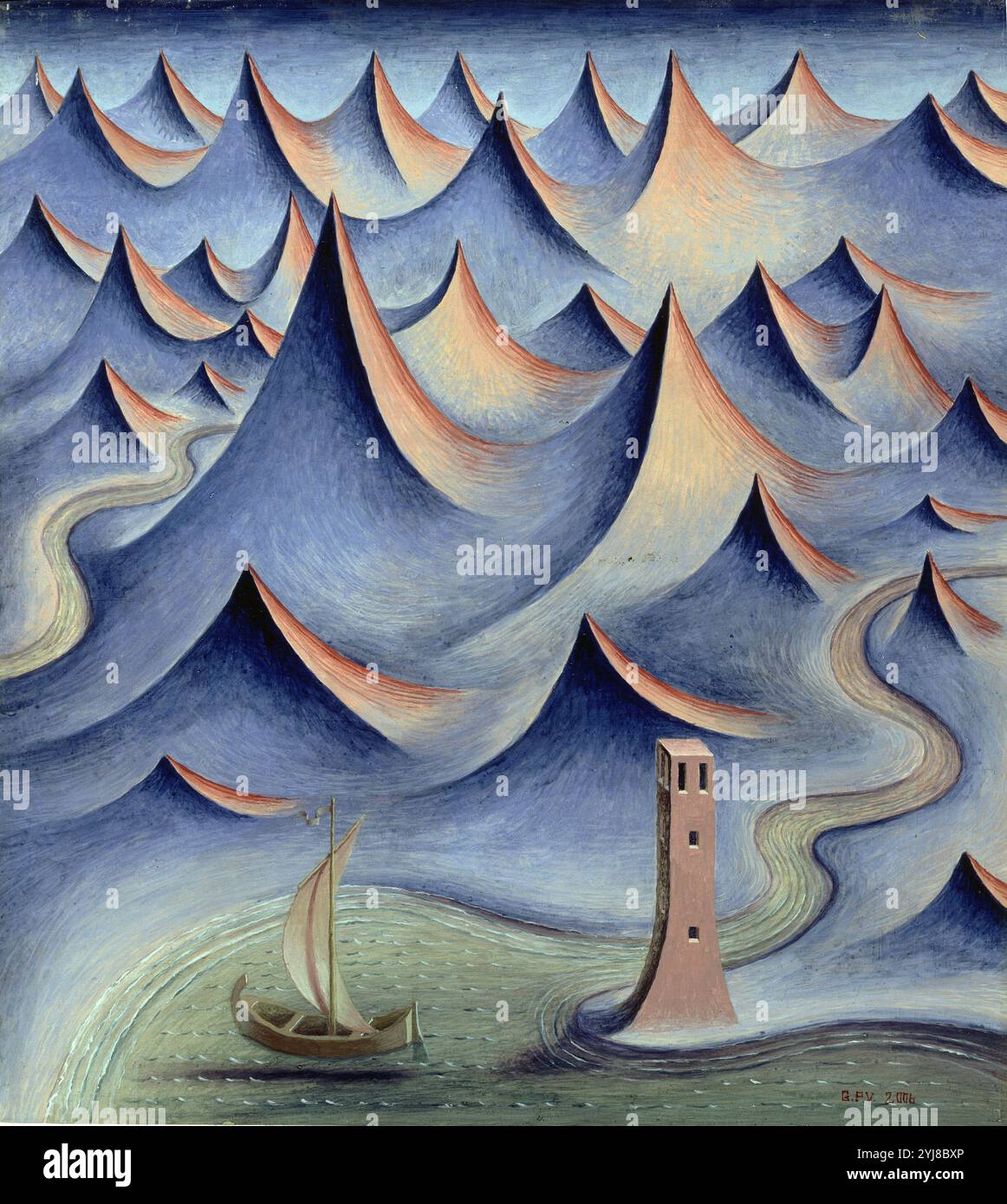 ELENA Y PARIS LLEGAN A TROYA - 2006 - TEMPLE/TABLA - 50X45. AUTEUR : GUILLERMO PEREZ VILLALTA. LIEU : GALERIA SOLEDAD LORENZO. MADRID. ESPAGNE. HÉLÈNE DE TROIE. PARIS (MITOLOGIA GRIEGA) Banque D'Images