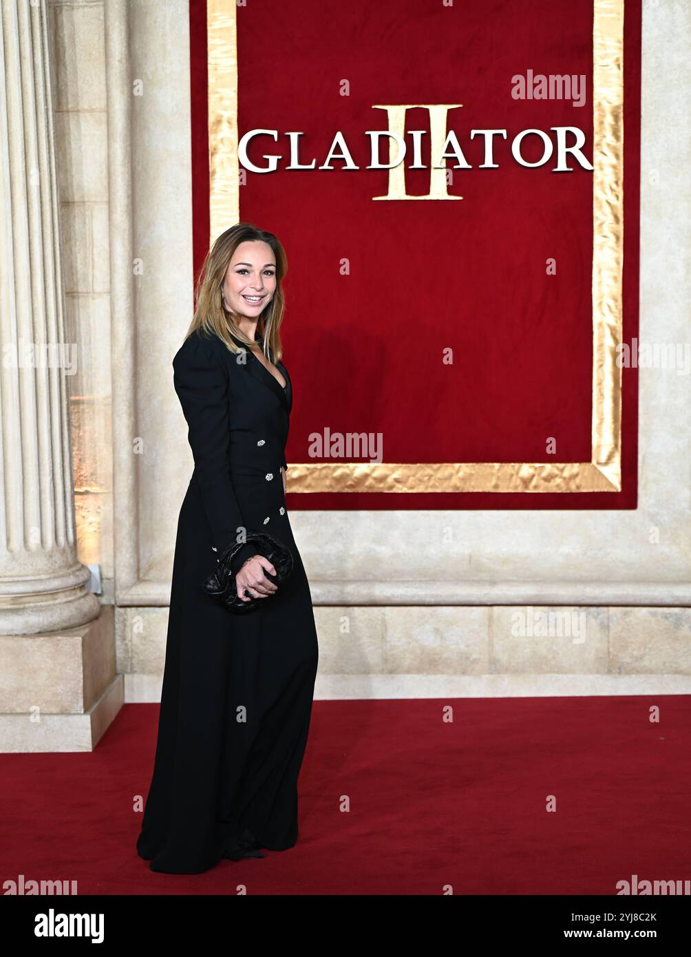 LONDRES, ROYAUME-UNI. 11 novembre 2024. Cindy Poumeyrol assiste à 'Gladiator II' The Royal film performance et première mondiale à ODEON luxe, Leicester Square à Londres, au Royaume-Uni. (Photo de 李世惠/Voir Li/Picture Capital) crédit : Voir Li/Picture Capital/Alamy Live News Banque D'Images