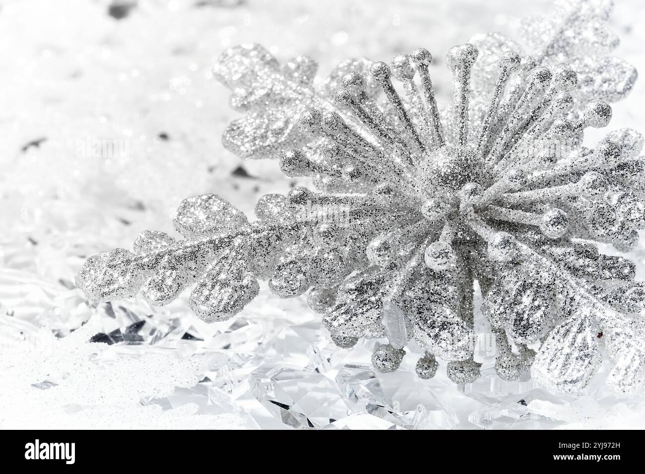 Ornements avec perles de cristal pavé et ornements en argent Banque D'Images