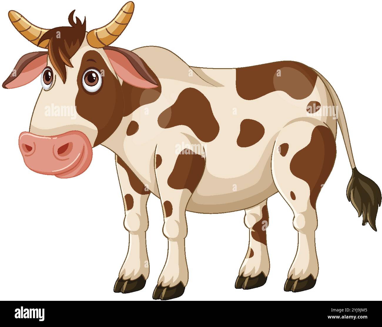 Illustration de vache mignonne avec des taches brunes Illustration de Vecteur