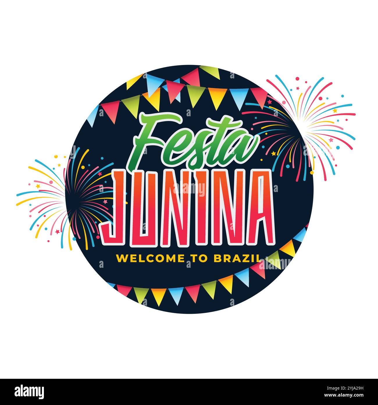 Brésil festa junina fête fond Illustration de Vecteur