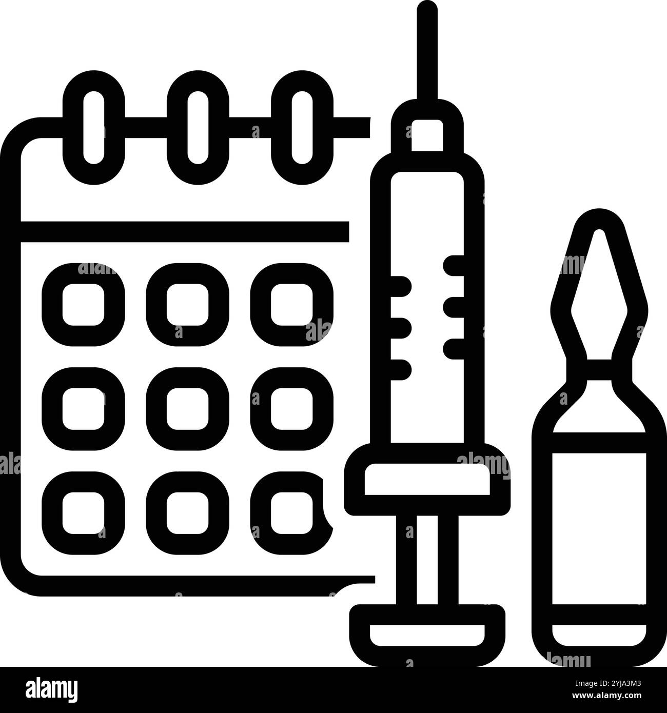 Icône pour obtenir un vaccin antigrippal annuel, annuel Illustration de Vecteur