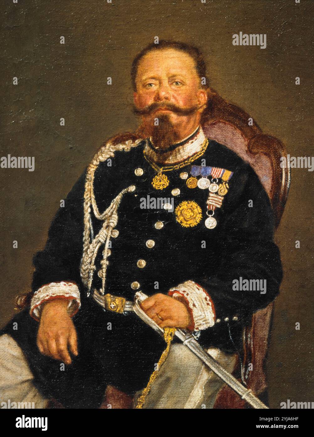 Victor-Emmanuel II de Savoie (1849-78) Roi d'Italie. MUSÉE : MUSEO DEL RISORGIMENTO, MUNICH, ITALIE. AUTEUR : E. G. ARMANI. Banque D'Images