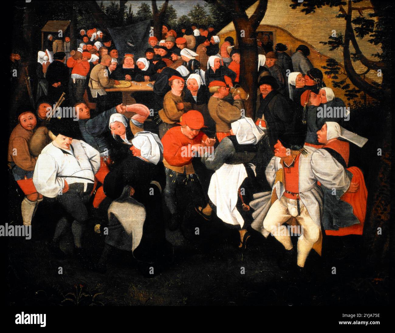 Fête de campagne et danse, 1409. Musée : Städtisches Museum Simeonstift, TREVERIS, ALLEMAGNE. Auteur : JAN Brueghel le jeune. Banque D'Images