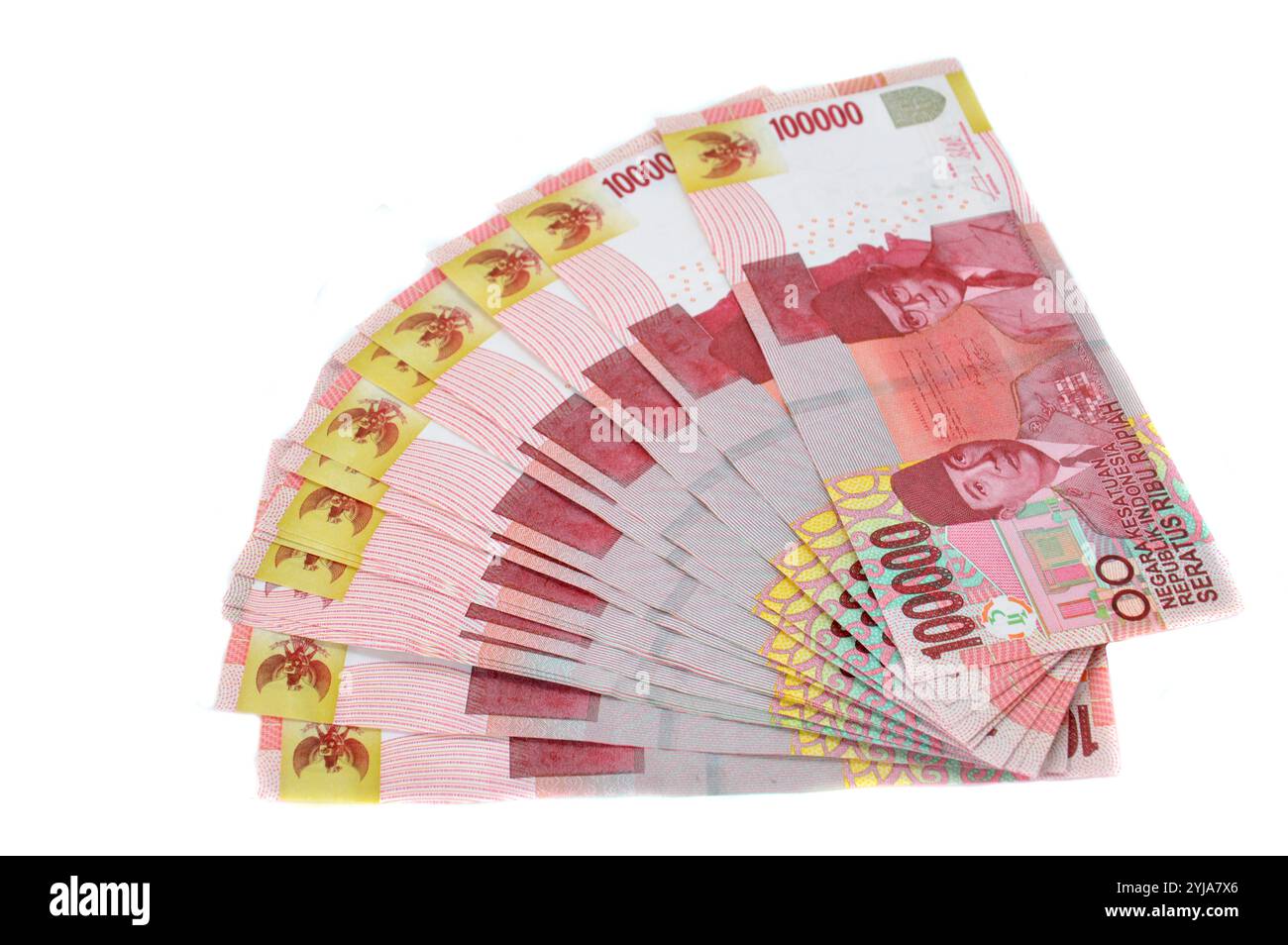 Cent mille rupiah papier indonésienne de l'argent sur fond blanc Banque D'Images Cent mille rupiah papier indonésienne de l'argent sur fond blanc Banque D'Images