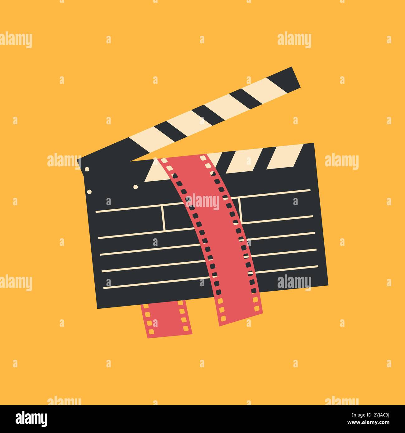 Panneau de clapper, ardoise de film avec bande de film dedans. Emblème d'équipement cinématographique. Symbole Cinéma. Illustration vectorielle Illustration de Vecteur Panneau de clapper, ardoise de film avec bande de film dedans. Emblème d'équipement cinématographique. Symbole Cinéma. Illustration vectorielle Illustration de Vecteur