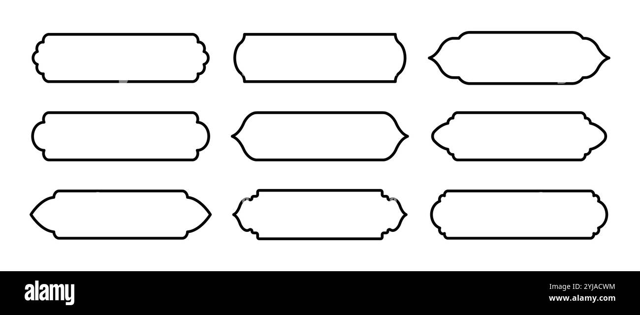 Ensemble de cadres islamiques. Architecture arabe. Collection d'arches dans le style oriental. Illustration vectorielle isolée sur fond blanc Illustration de Vecteur