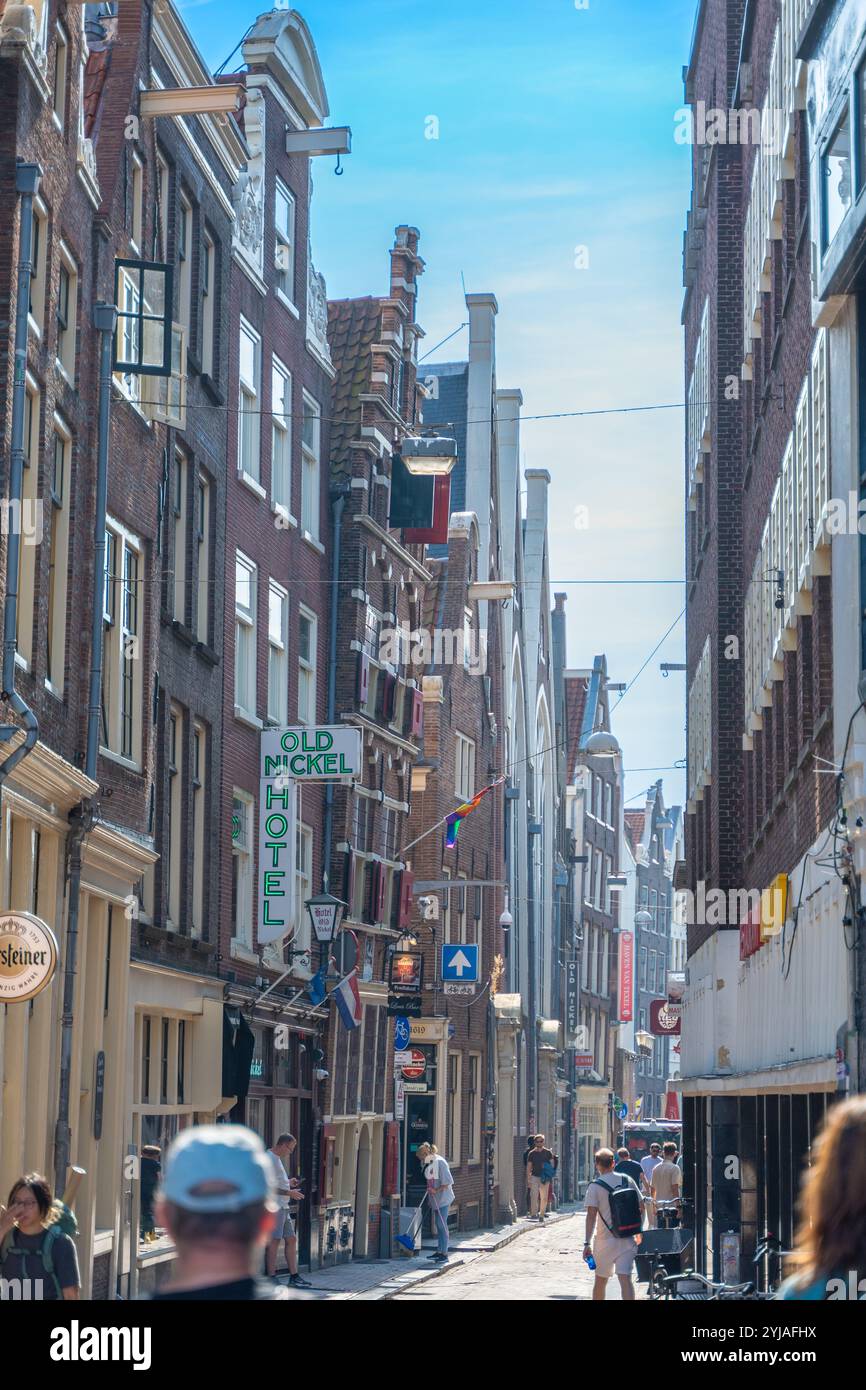 Bâtiments dans la ville d'Amsterdam en été Banque D'Images