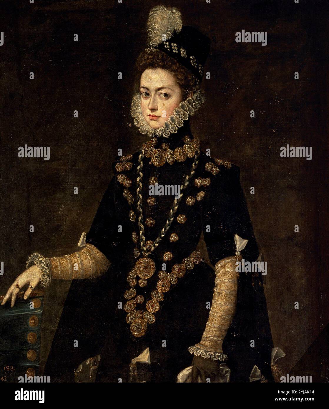 Juan Pantoja de la Cruz (attribution) / 'Infanta Catalina Micaela', CA. 1585, École espagnole, huile sur toile, 112 cm x 98 cm, P01040. MUSÉE : MUSEO DEL PRADO, MADRID, ESPAGNE. Banque D'Images